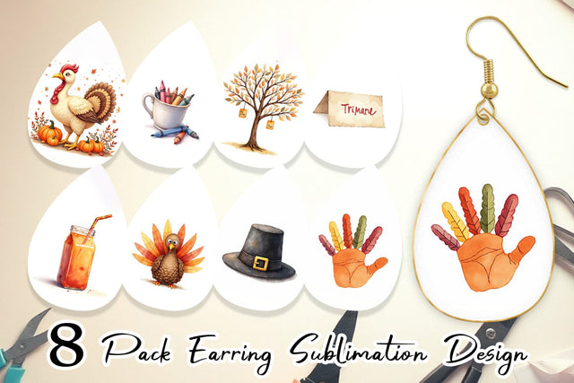 Earring Watercolor Kids Table Crafts Sublimation artnoy 