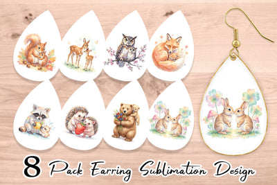 Earring Watercolor Magical Forest Motherhood Sublimation artnoy 