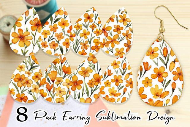 Earring Watercolor Phlox Petals Sublimation artnoy 