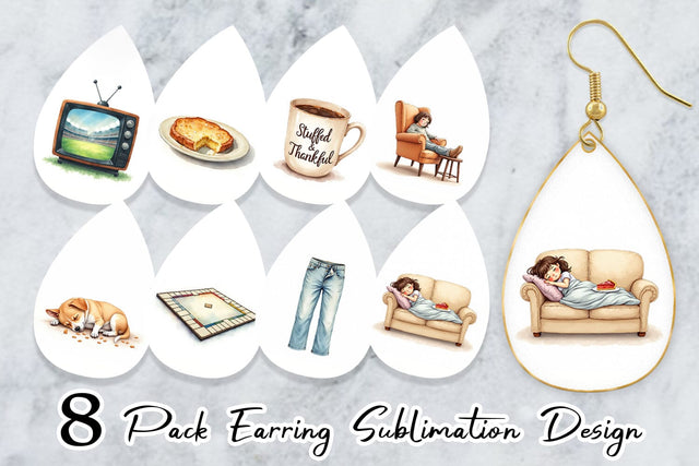 Earring Watercolor Post Feast Coma Sublimation artnoy 
