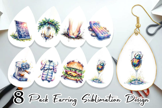 Earring Watercolor Sarcastic Glamping Fails Sublimation artnoy 