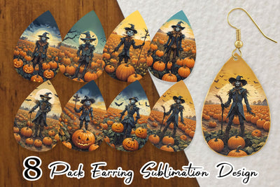 Earring Watercolor Scarecrow Sublimation artnoy 