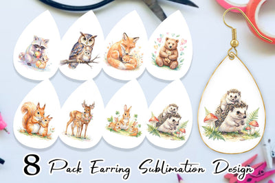 Earring Watercolor Sweet Forest Motherhood Sublimation artnoy 