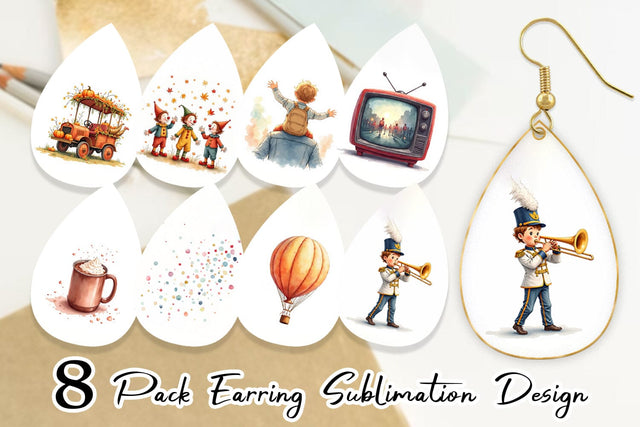 Earring Watercolor Thanksgiving Parade Sublimation artnoy 