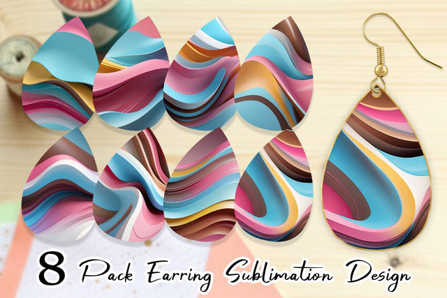 Earring Wave Pastel Sublimation artnoy 
