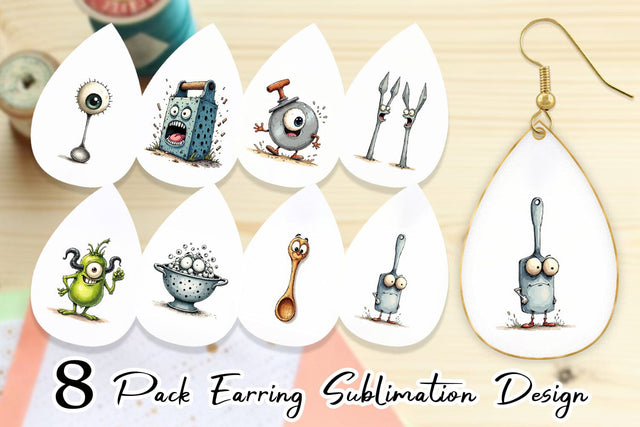 Earring Weary Utensils Sublimation artnoy 
