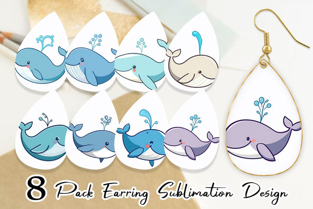 Earring Whale Spout Sublimation artnoy 