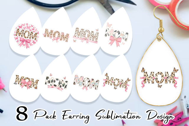 Earring Whimsical Boho MOM Butterfly Sublimation artnoy 