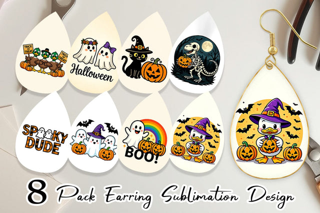 Earring Whimsical Halloween Sublimation artnoy 