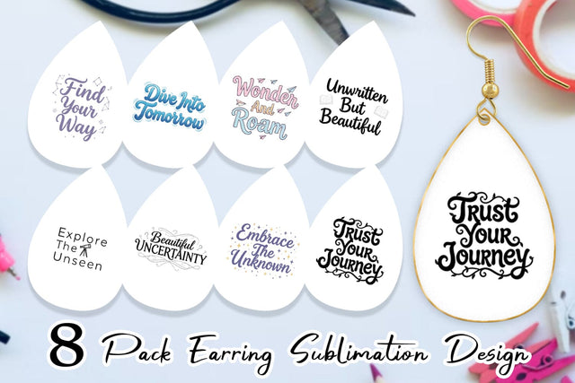 Earring Whimsical Journey Post Grad Quotes Sublimation artnoy 