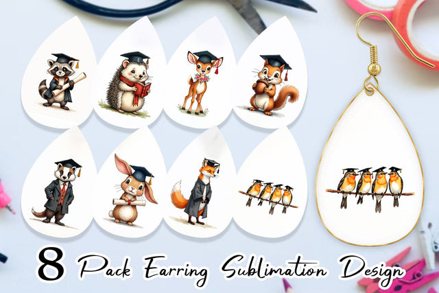 Earring Whimsical Woodland Graduates Sublimation artnoy 