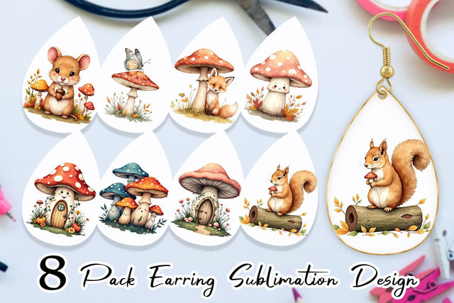 Earring Whimsical Woods Sublimation artnoy 