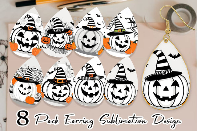 Earring White Pumpkin Sublimation artnoy 