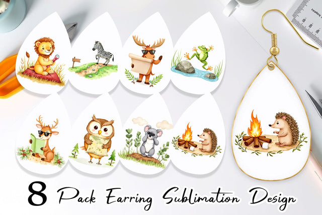 Earring Wild Animal Adventures Sublimation artnoy 