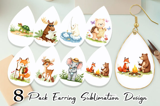 Earring Wild Animal Adventures Sublimation artnoy 