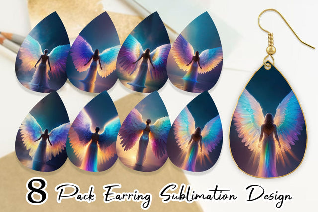 Earring Winged Angel Sublimation artnoy 