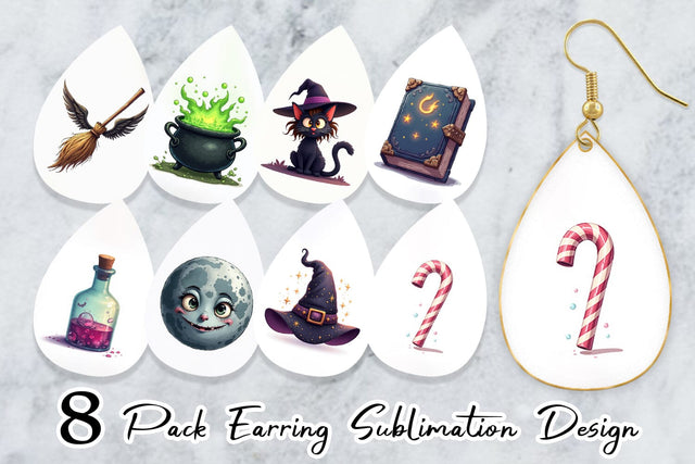 Earring Witch Elements Sublimation artnoy 