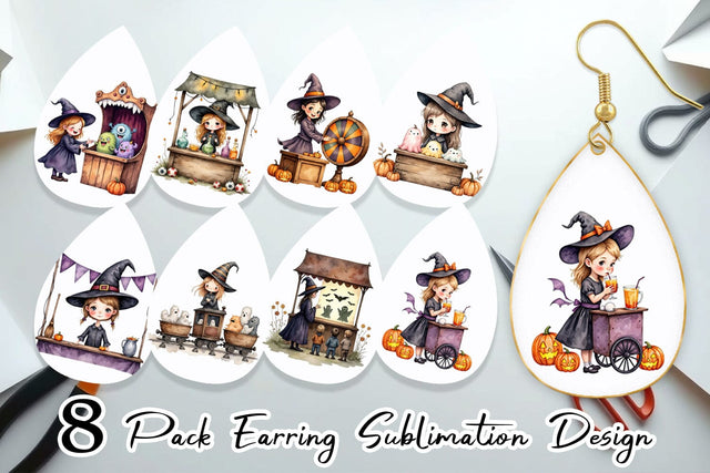 Earring Witch Market Night Sublimation artnoy 