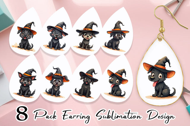 Earring Witchy Pup Sublimation artnoy 
