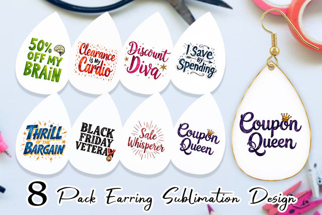 Earring Witty Bargain Hunter Sublimation artnoy 