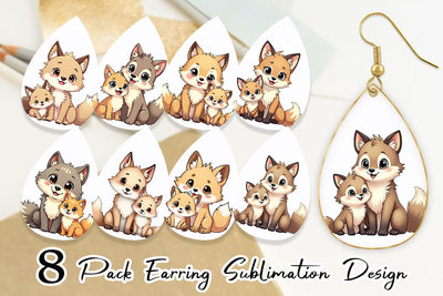 Earring Wolf Mother's Day Sublimation artnoy 