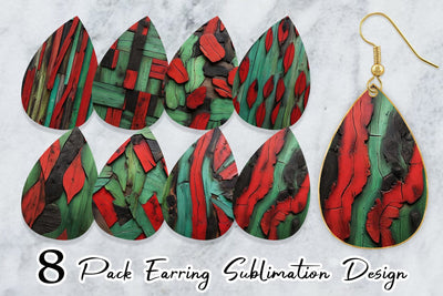 Earring Wood Textured Sublimation artnoy 