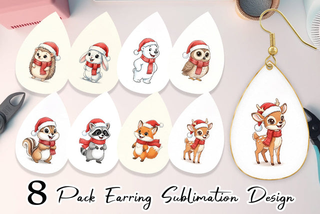 Earring Woodland Animals Sublimation artnoy 