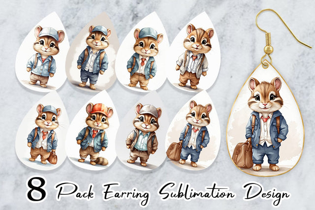 Earring Working Mouse Sublimation artnoy 