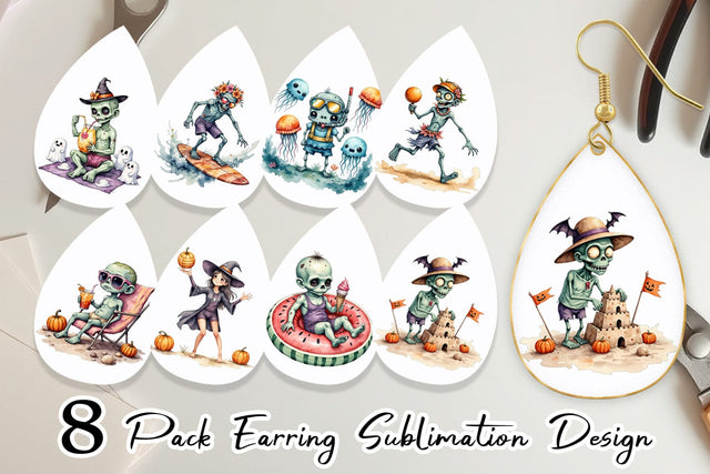 Earring Zany Zombie Escapades Sublimation artnoy 