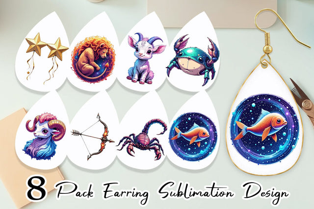 Earring Zodiac Babies Sublimation artnoy 