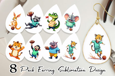 Earring Zoo Football Team Sublimation artnoy 