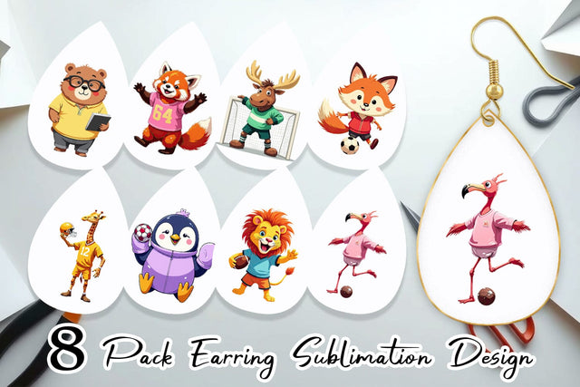 Earring Zoo Football Team Sublimation artnoy 