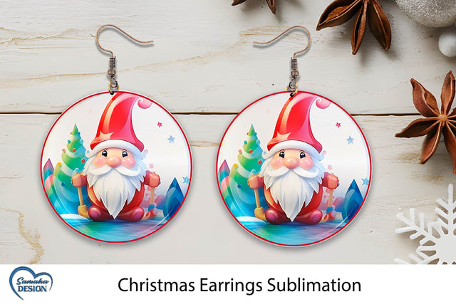 Earrings Christmas Sublimation. Christmas Tree. Sublimation Samaha Design 
