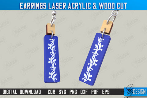 Earrings Design Bundle | Laser Acrylic & Wood Cut | Acrylic Laser Cut Jewelry | CNC Files SVG Fly Design 