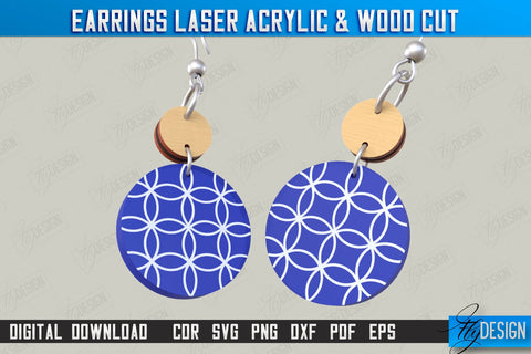Earrings Design | Laser Acrylic & Wood Cut | Acrylic Laser Cut Jewelry | CNC File SVG Fly Design 