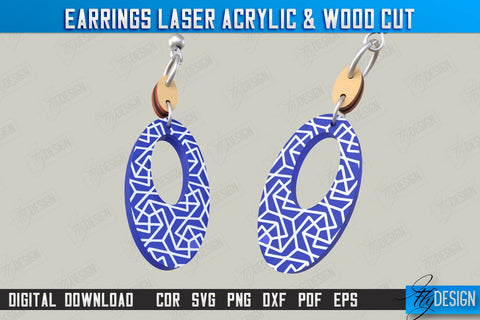 Earrings Design | Laser Acrylic & Wood Cut | Acrylic Laser Cut Jewelry | CNC File SVG Fly Design 