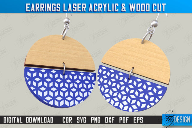 Earrings Design | Laser Acrylic & Wood Cut | Acrylic Laser Cut Jewelry | CNC File SVG Fly Design 