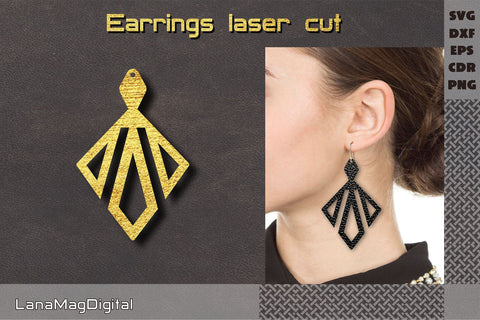 Earrings laser cut, Accessories Laser cut design SVG LanaMagDigital 