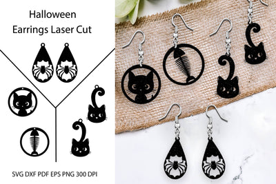 Earrings Laser cut. Earrings svg. Halloween earrings. SVG Samaha Design 
