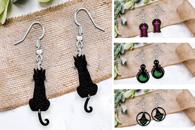 Earrings Laser cut. Earrings svg. Halloween earrings. SVG Samaha Design 