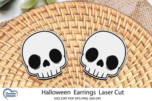 Earrings Laser Cut. Earrings SVG. Halloween Laser Cut File. SVG Samaha Design 