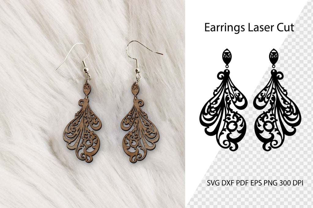 Earrings Laser Cut. Laser Cut earrings SVG. Earrings SVG. - So Fontsy