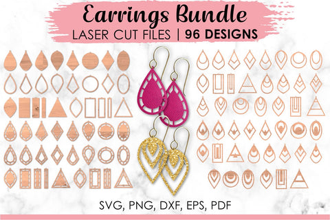 Earrings SVG, Glowforge Earrings, Laser Cut Earrings, Glowforge SVG, Earrings Laser Cut, Laser Cut Files,Geometric Earrings, Earrings Bundle, Earrings Template, Jewelry SVG. Laser Cut File for Glowforge and Laser Cutting Machines SVG KatineDesign 