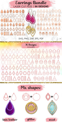 Earrings SVG, Glowforge Earrings, Laser Cut Earrings, Glowforge SVG, Earrings Laser Cut, Laser Cut Files,Geometric Earrings, Earrings Bundle, Earrings Template, Jewelry SVG. Laser Cut File for Glowforge and Laser Cutting Machines SVG KatineDesign 