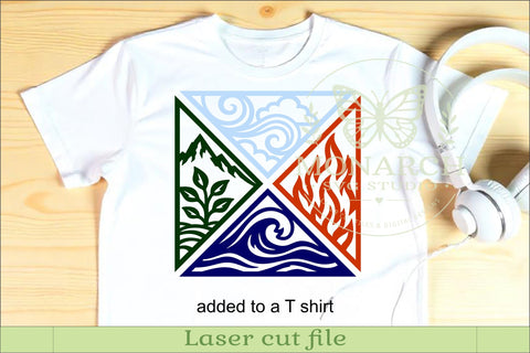 Earth Air Fire Water Wall Art SVG Elemental Nature Laser Cut SVG APInspireddesigns 