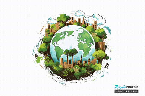 Earth day clipart Sublimation Design SVG Regulrcrative 