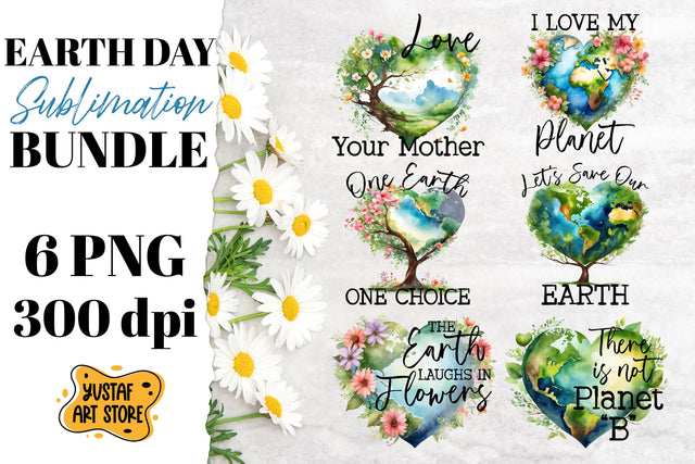 Earth Day sublimation bundle. Earth Day quote 6 design Sublimation Yustaf Art Store 