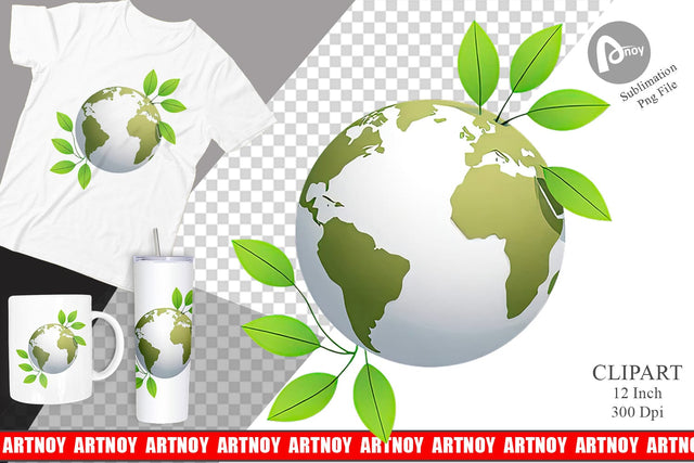 Earth Leaves Clipart Sublimation artnoy 