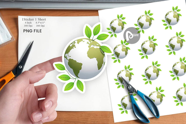 Earth Leaves Sticker Sublimation artnoy 