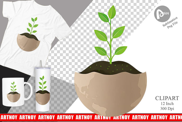 Earth Seedling Clipart Sublimation artnoy 